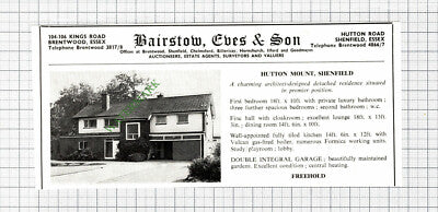 Hutton Mount Shenfield Essex House Sale Advert - 1964 Cutting
