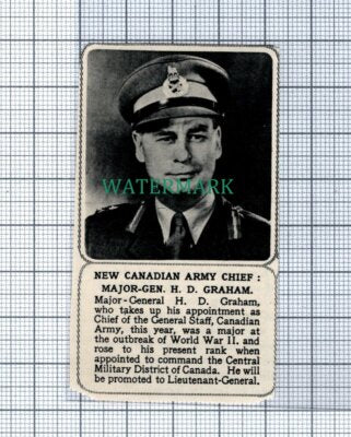 C4325) Major Gen H D Graham Canadian Army - 1955 News Cutting