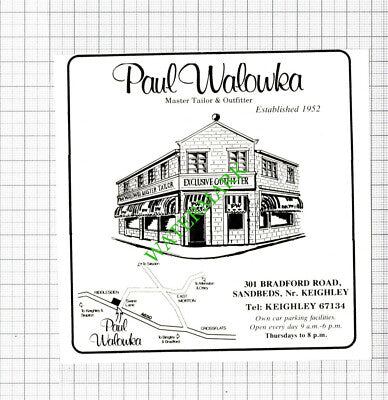 Paul Walowka Tailor Sandbeds Yorkshire Small Advert- 1982 Cutting