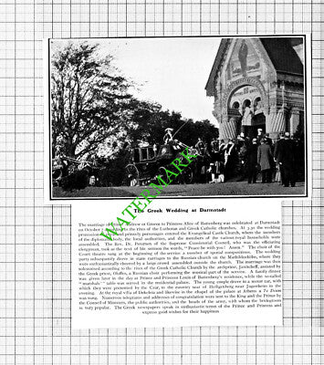 Darmstadt Wedding Prince Andrew of Greece Alice Of Battenberg - 1903 Cutting