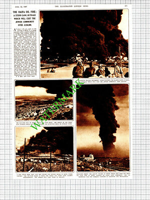 The Haifa Oil Fire Shell Company Stern Gang - 1947 Cutting / Print