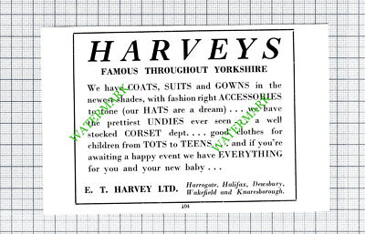 Harveys E T Harvey Harrogate Advert -  1959 Small Cutting