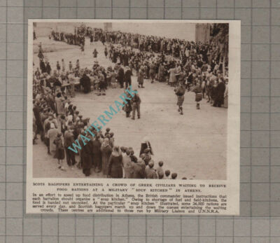 C3940) Scots Bagpipers Play At Military Soup Kitchen In Athens - 1945 Clip