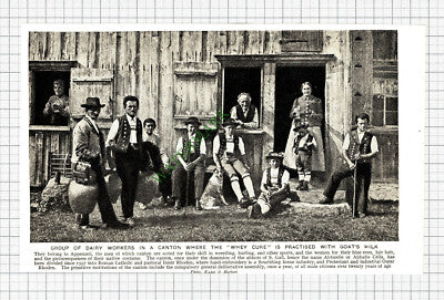 Appenzell Dairy Workers -  c.1920s Cutting/ Print