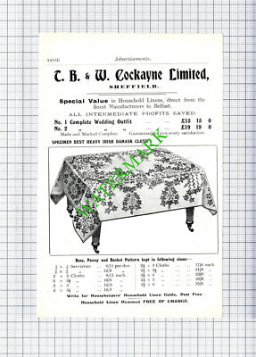 T B & W Cockayne Ltd Sheffield  Small Advert - 1910 Cutting