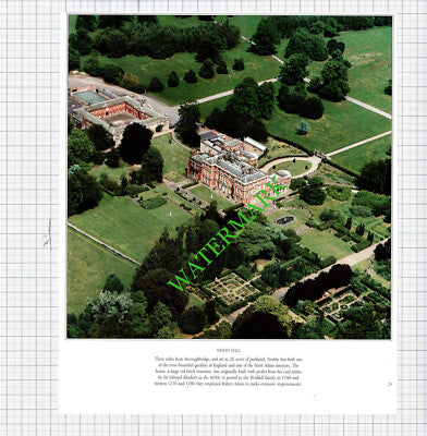 Newby Hall Yorkshire / Fountains Abbey  - 1980s Cutting / Print