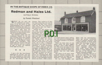 C4159) Hatfield Peverel Essex Redman And Hales Ltd Antique Shop - 1965 Clip