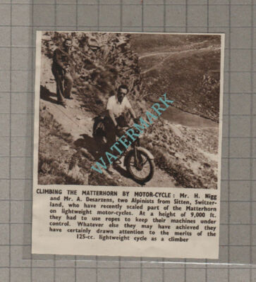 C3434) Mr H Nigg & Mr A Desarzens Sitten Switzerland Matterhorn - 1950 Clip