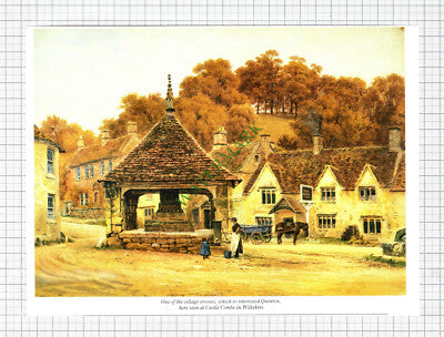 Castle Combe  Wiltshire / Hampton Ferry Evesham - c.1990s Cutting Print