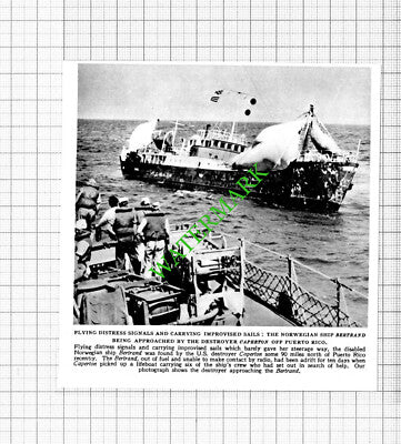 Norwegian Ship BERTRAND  US Destroyer CAPERTON  -  1953 Cutting