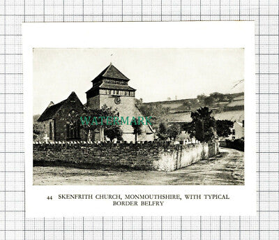 C5687) Skenfrith Church Monmouthshire - c.1940 SMALL Cutting