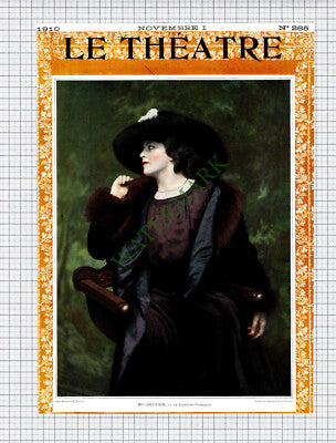 X1146) Mlle DELVAIR French Actress - 1910 Cutting / Print