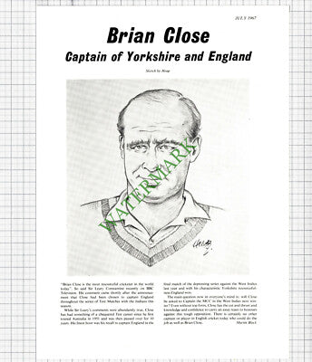 9846) Brian Close Cricketer Cricket - 1967 Cutting