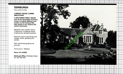Lymphoy House Currie Midlothian / Charing Kent  House Sale Advert - 1980 Cutting