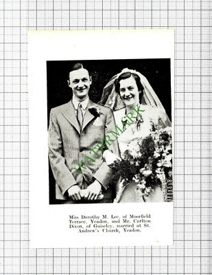 Dorothy Lee Carlton Dixon Yeadon / William Jackson Myers Guiseley 1937 Cutting