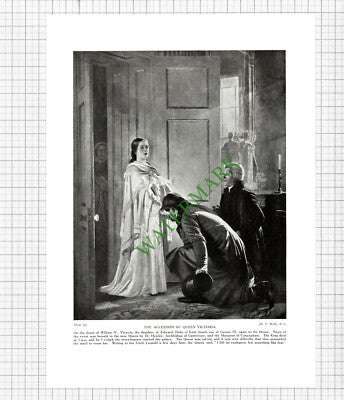 The Accession Of Queen Victoria - c.1920s Cutting / Print