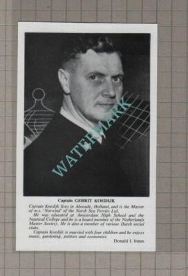 C1128) Captain Gerrit Koedijk Abcoude Holland MS NORWIND North Sea - 1966 Clip
