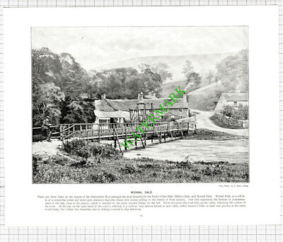 Buxton Derbyshire The Crescent / Monsal Dale  - c.1900 Book Print