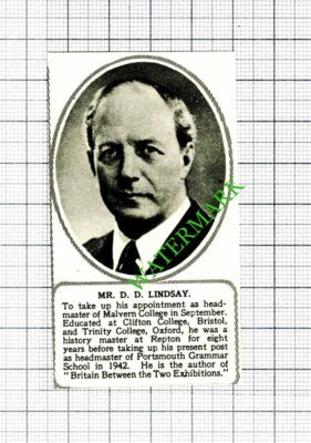 Mr D D Lindsay Malvern College  - 1953 Small Cutting