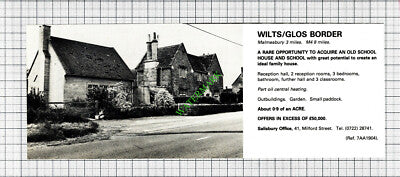 Malmesbury School House Sale Advert - 1980 Cutting