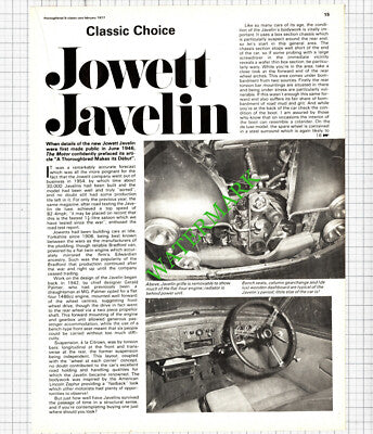 Jowett Javelin Car - 1977  Article