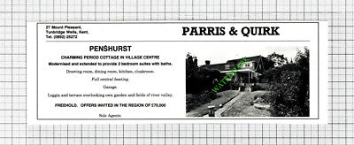 Penshurst Kent House Sale Advert - 1980 Cutting
