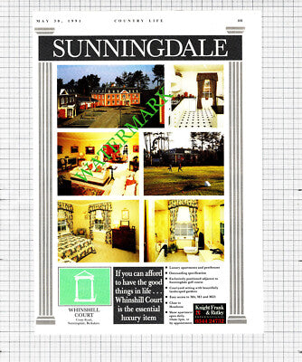 Whinshill Court Sunningdale Berkshire Sale Advert - 1991 Cutting