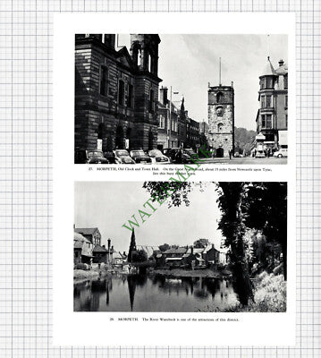 9321) Morpeth / Warkworth Castle   - 1958 Book Print