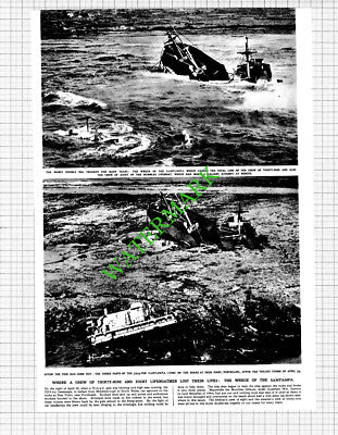 SAMTAMPA Ship Wrecked Mumbles Lifeboat William Gannon Porthcawl -1947 Cutting