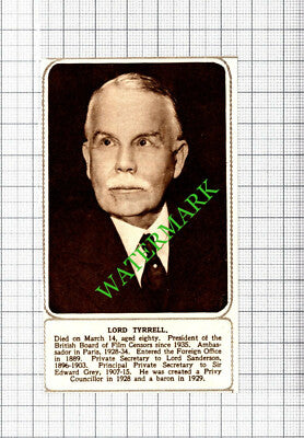 Lord Tyrrell Obituary  - 1947 Small Cutting