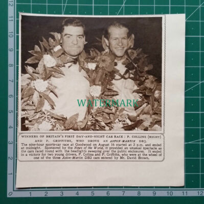 C4349) Winners Goodwood First Day & Night Car Race Collins Griffiths 1952 Clip