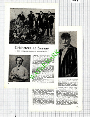 Sessay Yorkshire Cricketers George Freeman Lord Hawke Percy Till - 1964 Article