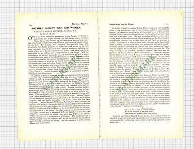 9078) Sir Edgar Vincent Esher Place Surrey - 1902 Article