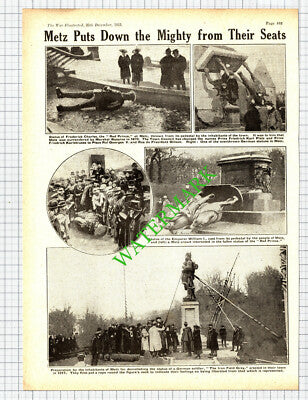 Metz France Statues World War One - 1918  Cutting / Print