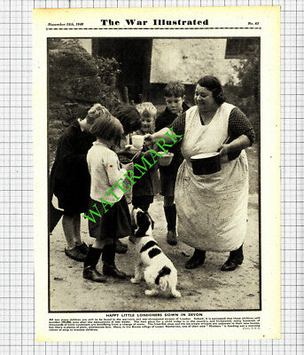Lower Netherton Devon Evacuated Children World War Two WW2 -1940 Cutting