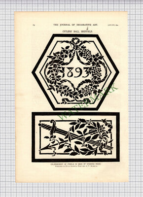 X182) Cutlers Hall Sheffield Hugh Stannus F Jeckells  - 1894 Cutting