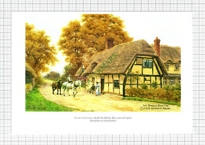 The Barley Mow Inn Clifton Hampden / Garsington Oxford - c.1990s Cutting Print