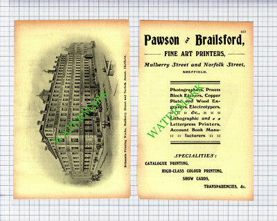 Pawson and Brailsford Britannia Printing Works Sheffield - 1910 2-Part Clipping