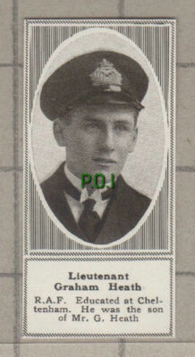 C1583) Lieut Graham Heath RAF Cheltenham Mr G Heath WW1 - 1918 Clip SMALL!!