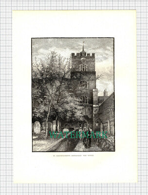 X1064) St Bartholomew's Smithfield London England - c.1895 Print