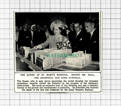 C5569) St Mary's Hospital Model Mr Hall Architect - 1945 Cutting