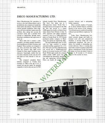 Brampton Canada Dieco Dieter Schmitt / Knecht and Berchtold - 1980s Cutting