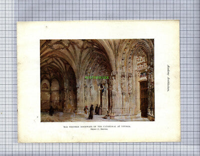 8695) Vitoria Cathedral Henry C Brewer - c.1909 Book Print