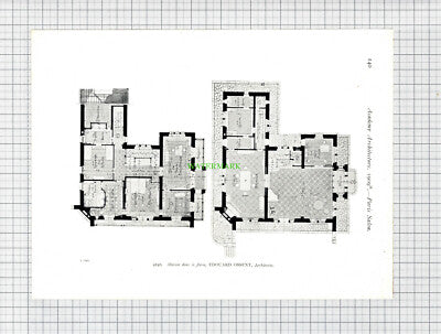 8791) Le Jura France Edouard Ossent Architect  - 1909 Dble-Sided Book Print