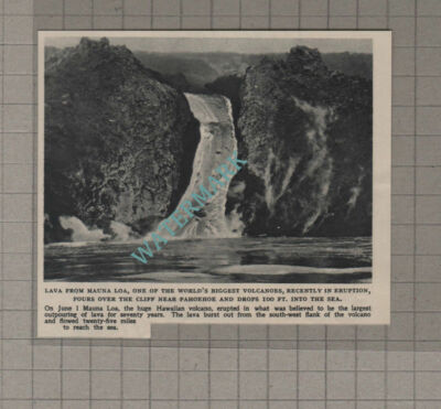 C3479) Mauna Loa Volcano Erupts Pahoehoe Hawaii - 1950 Clip