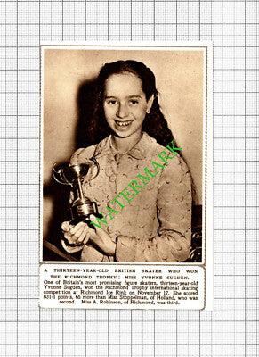 Miss Yvonne Sugden Figure Skater   - 1952 Cutting
