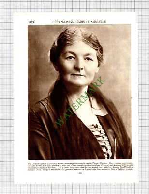9206) Miss Margaret Bondfield First Woman Cabinet Minister 1930s Cutting / Print
