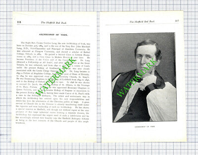 The Right Rev Cosmo Gordon Lang Archbishop of York   - 1910 2-Part Cutting