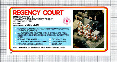 C7649) La Rosa Hotel Southport Dorothy Shell / Regency Court Lean - 1986 Advert