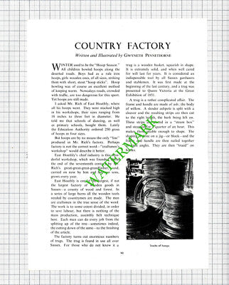 Mr Rich East Hoathly Sussex Hoop Trug Maker   - 1956 Article